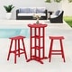 preview thumbnail 1 of 9, Laguna Hdpe All Weather Outdoor Patio Bistro Bar Set (3-Piece Set) Red