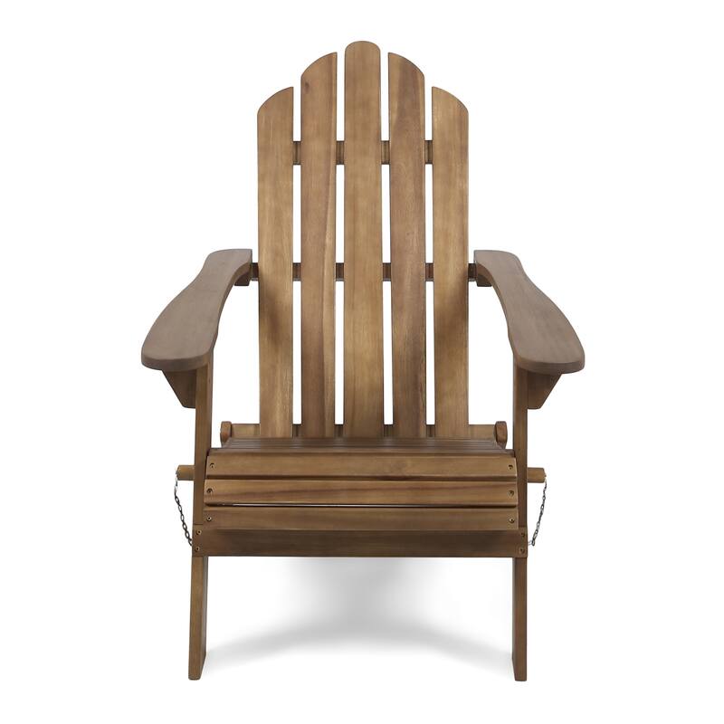 Roomfitters Outdoor Adirondack Chair with Contoured Seat and Wide Armrests, Natural