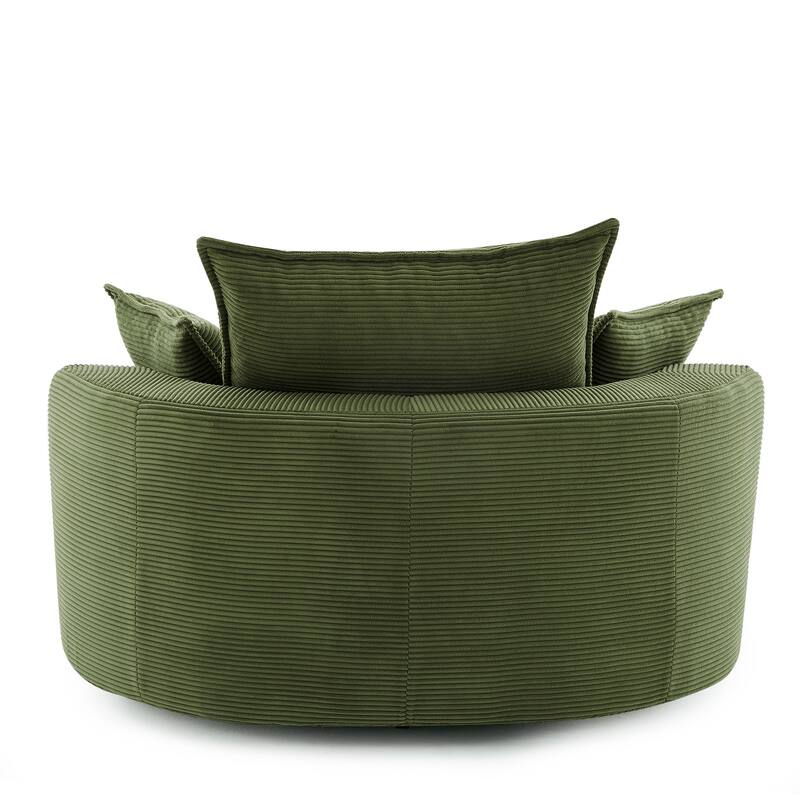 360° Swivel Accent Chair Round Barrel Chair, Living Room Oversized Single Sofa Chair Chaise Lounge Reading Sofa Armchair