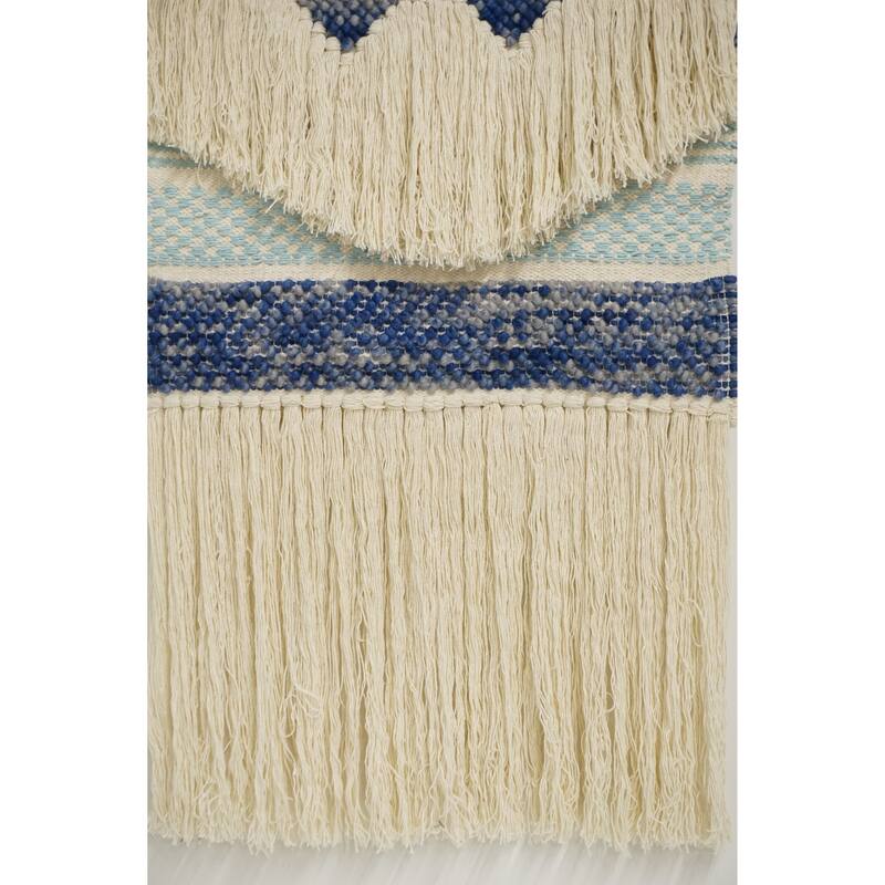 Home&Manor Wool and Cotton Large Macrame Wall Hanging with Rod Included - Exact Size