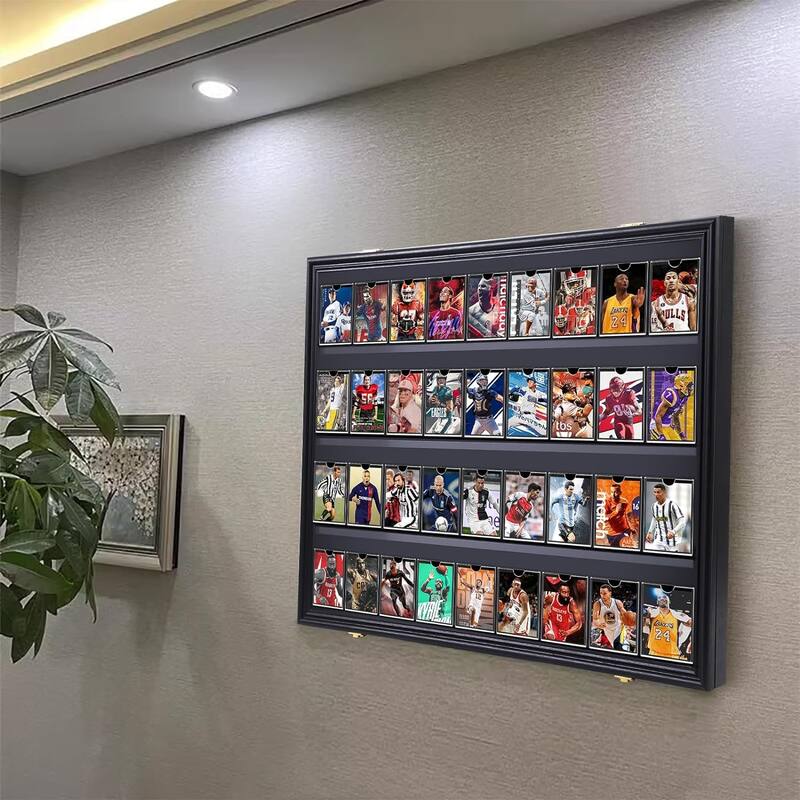 Card Display Case, Graded Sports Card Display for Basketball Football Hockey Trading Cards with UV Protection
