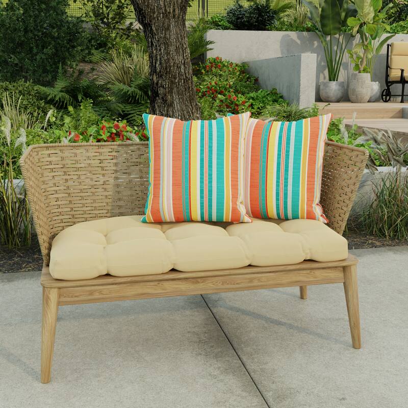 16" x 16" Outdoor Throw Pillow - Set of 2 - 16'' L x 16'' W x 4'' H - Kodi Cornhusk