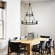 preview thumbnail 12 of 15, Modern Farmhouse 12-light Wagon Wheel Chandelier for Dining Room - 28 inches