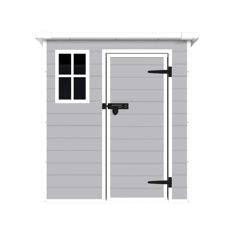 Resin Storage Shed Garden Shed with Lockable Door & Sloped Roof Outdoor Plastic Utility Shed Tool Shed,Rust-proof,Waterproof