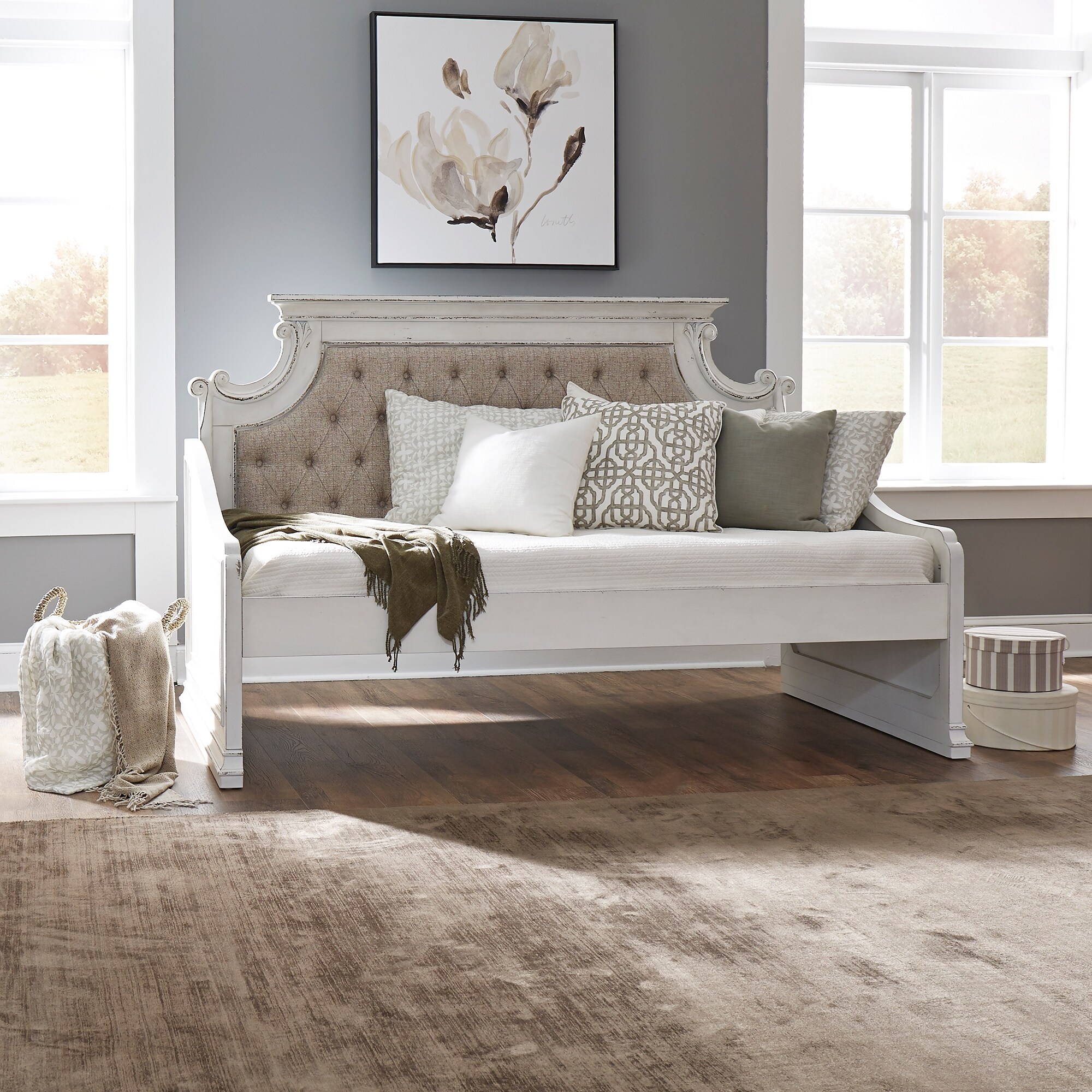 Magnolia manor antique white twin daybed with trundle deals