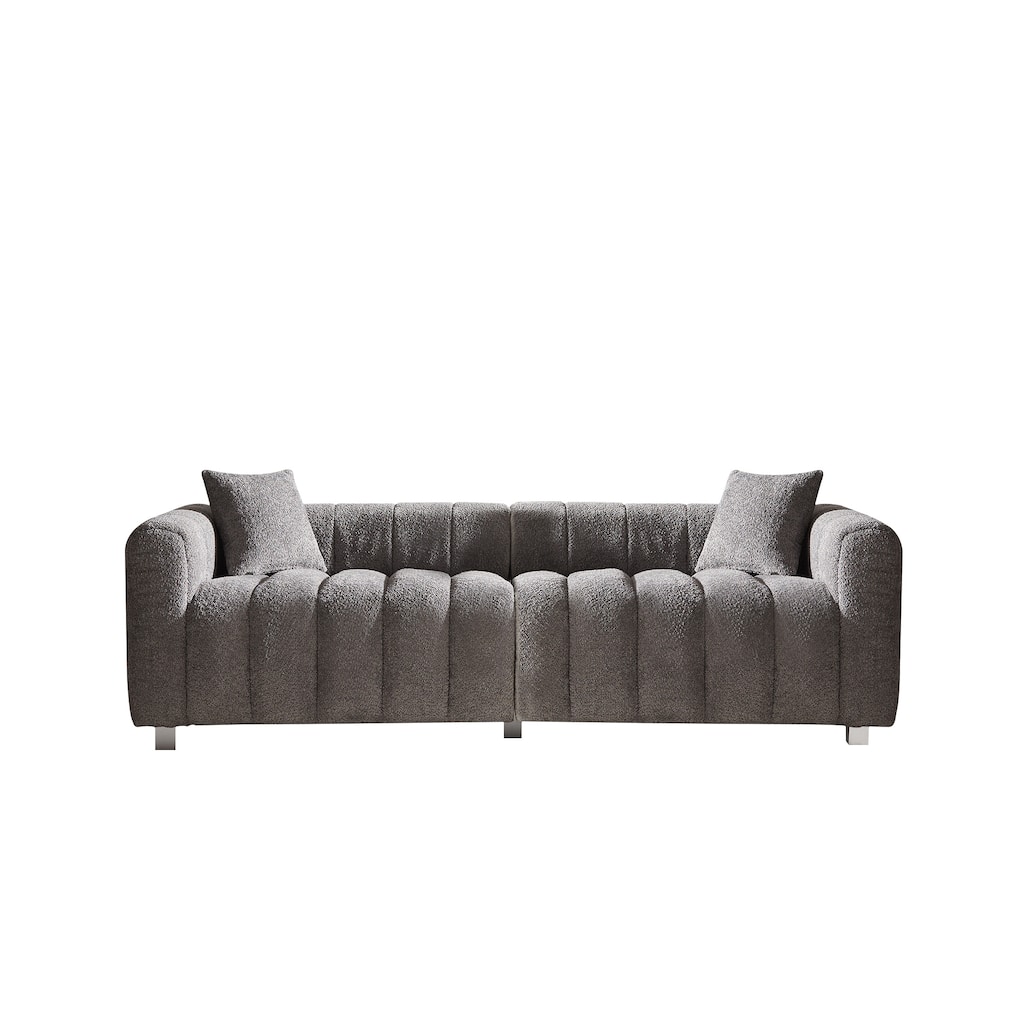 87.4" Teddy Velvet 3-Seater Sofa with Ergonomic & Space-Saving Design
