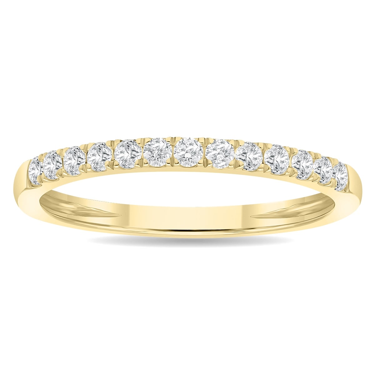 Marquee 1/4 Carat TW 2MM Round Diamond Wedding Band in 10K Yellow Gold