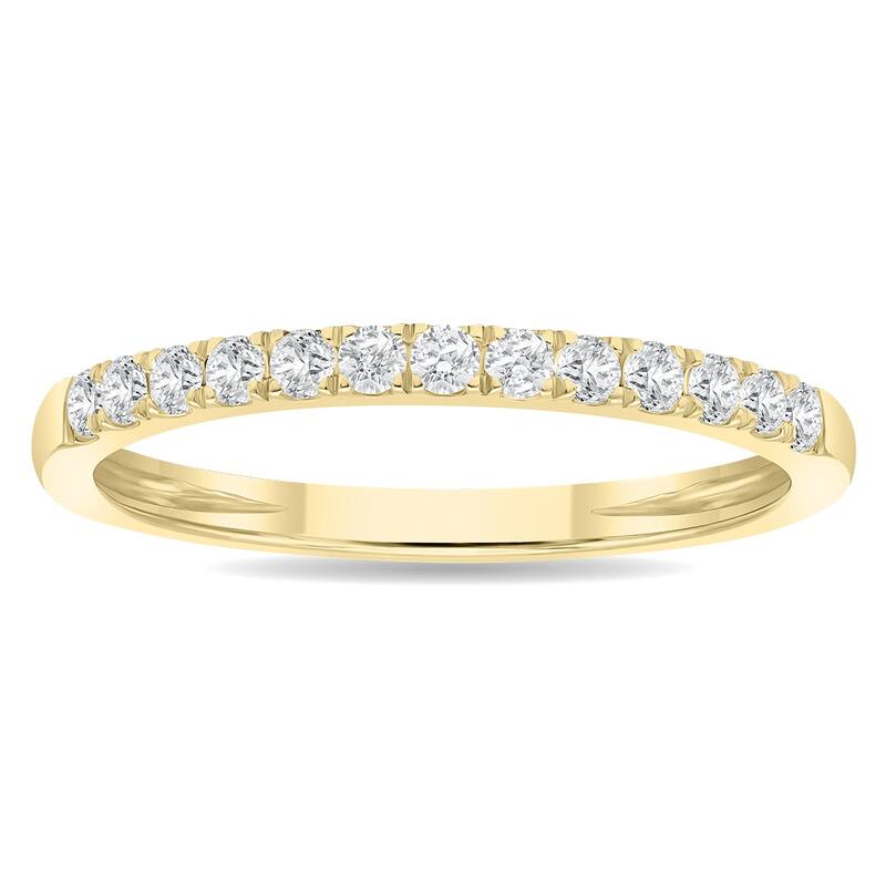 1/4 Carat TW 2MM Round Diamond Wedding Band in 10K Yellow Gold
