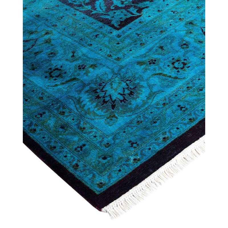 Fine Vibrance One-of-a-Kind Hand-Knotted Area Rug - Blue, 9' 1" x 12' 3" - 9' 1" x 12' 3"