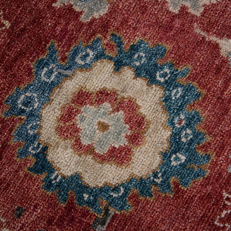 Alora Decor Lush Red Floral Hand Knotted Wool Area Rug