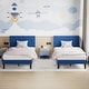preview thumbnail 24 of 65, VECELO Upholstered Kids Bed Frame with Diamond Tufted Headoard,Twin Size Bed Set of 2 Blue
