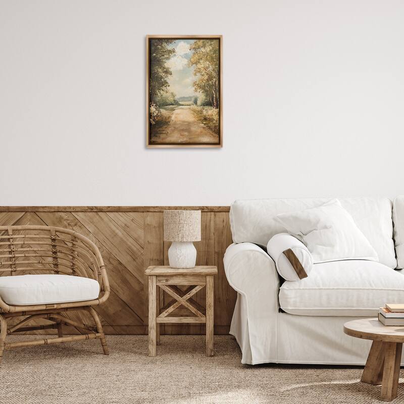 Stupell Walk Through Country Forest Framed Floater Canvas Wall Art Design By Petal Prints Design