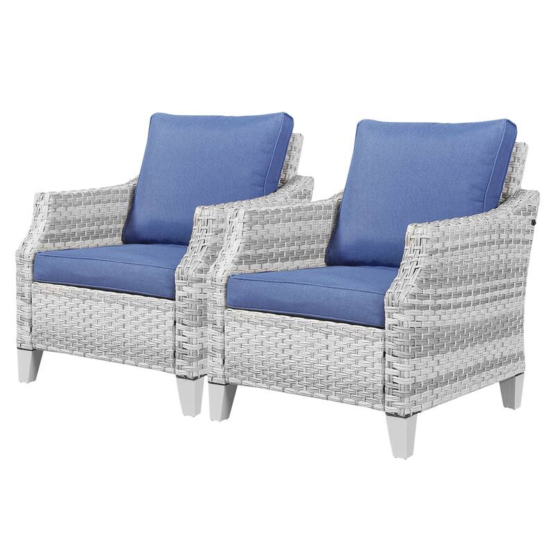 Pocassy 2PCS Outdoor Patio Chair with Cushion