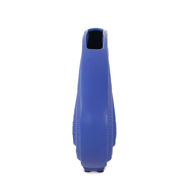 Allan Andrews Radiant Blue Ribbed Ceramic Vase Collection