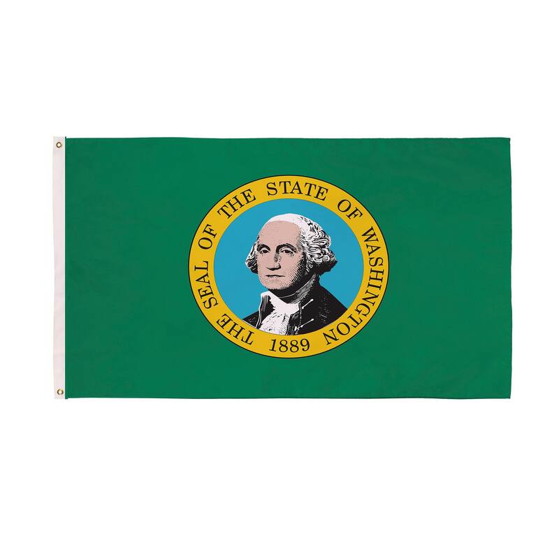 State of Washington Double Sided Flag w/ 2 Grommets, 3'x5'