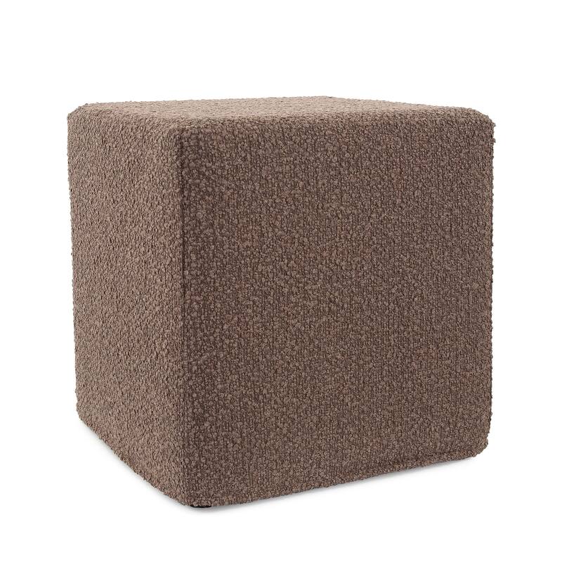 Allan Andrews No Tip Short Block Ottoman with Cover, Barbet Collection - Chocolate