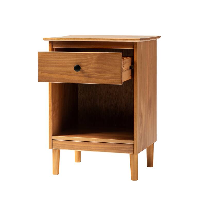 Walker Edison Bullrushes 1-Drawer Solid Wood Nightstand (Set of 2)