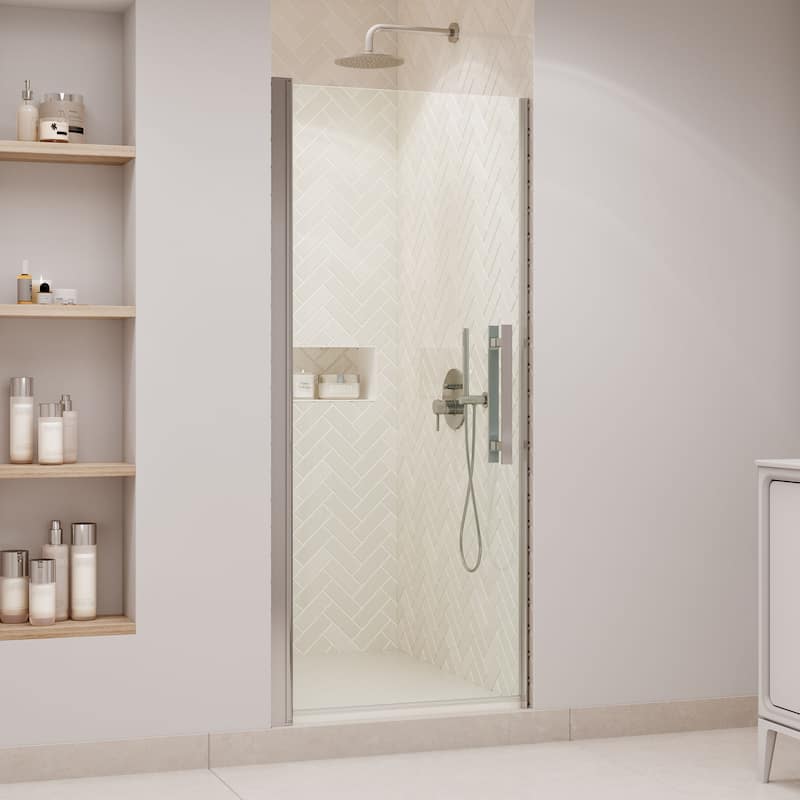 Pasadena Alcove Frameless Pivot Shower Door, 2025 - 33" - Satin Nickel