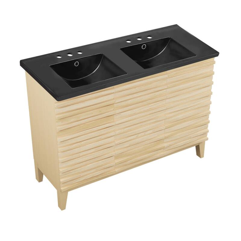 Swiss Madison SM-BV557D-3MB Cascade 48" Free Standing Double Basin