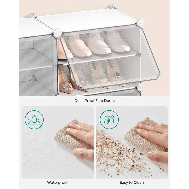 Shoe Rack, 4 Cubes Shoe Organizer with Doors
