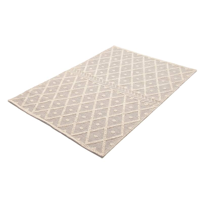 ECARPETGALLERY Braid weave Sienna Grey Wool Rug - 5'3 x 7'11