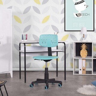 Plastic Children Student Chair, Low-Back Armless Adjustable Swivel Ergonomic Home Office Student Computer Desk Chair