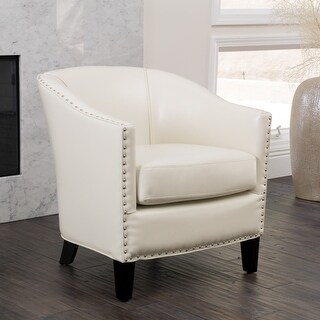 Austin Ivory Leather Club Chair