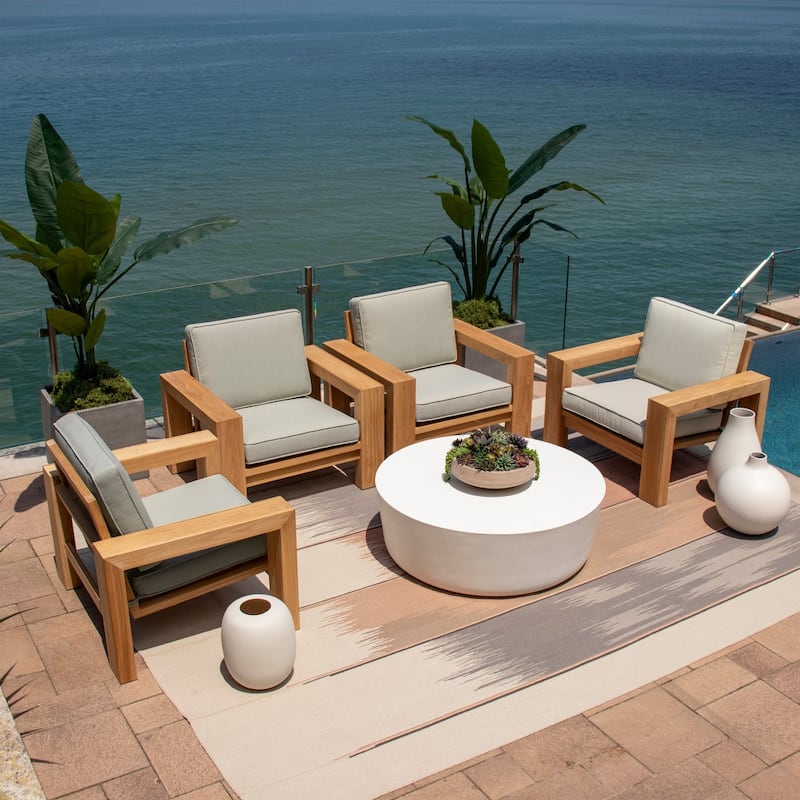 ARDEN Foam Outdoor Double Welted Deep Seat Cushion Set, 24 x 24