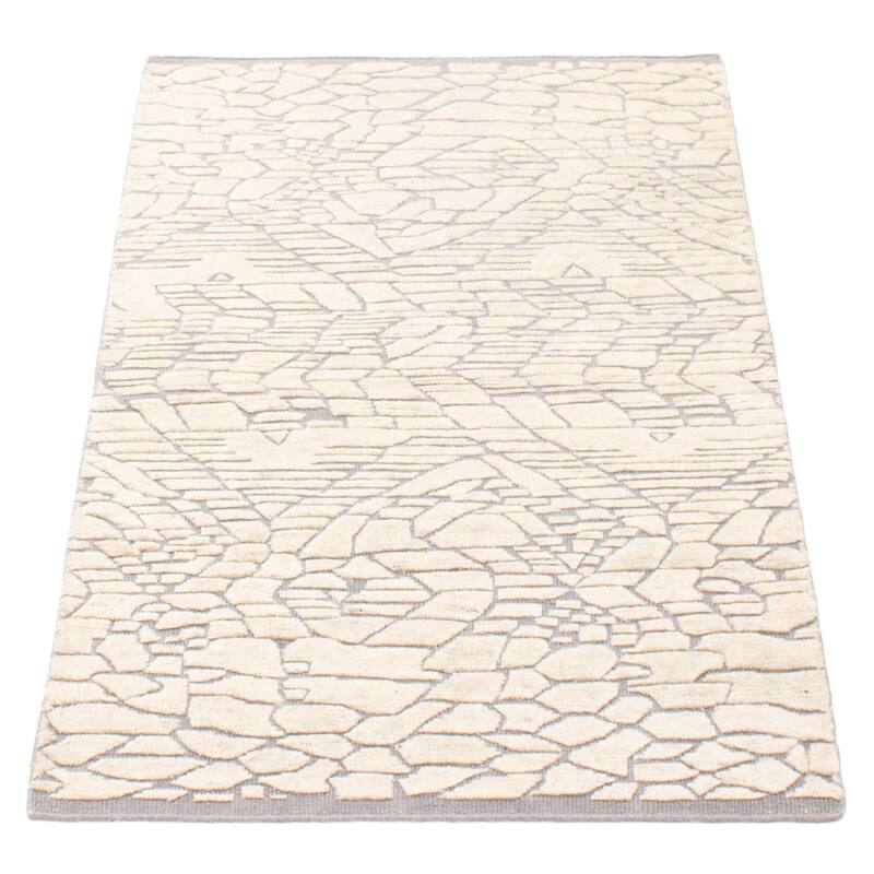 ECARPETGALLERY Hand-knotted Tangier Cream Wool Rug - 2'11 x 4'11