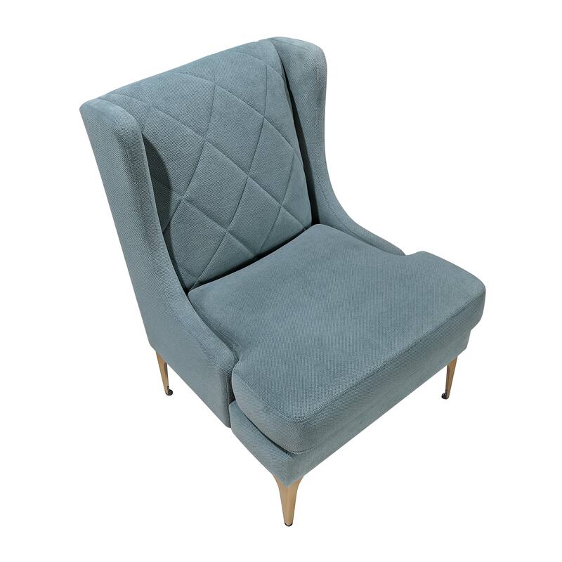 Margo 28" Chenille Accent Chair - Brushed Gold Finish Metal Legs