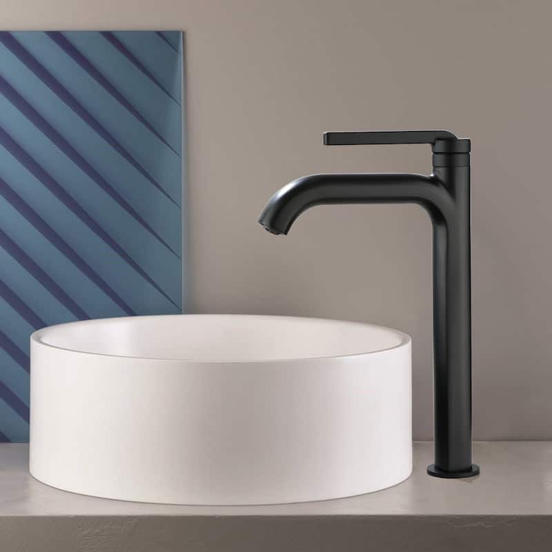 9-12" H Solid Brass Single Handle Bathroom Sink Faucet