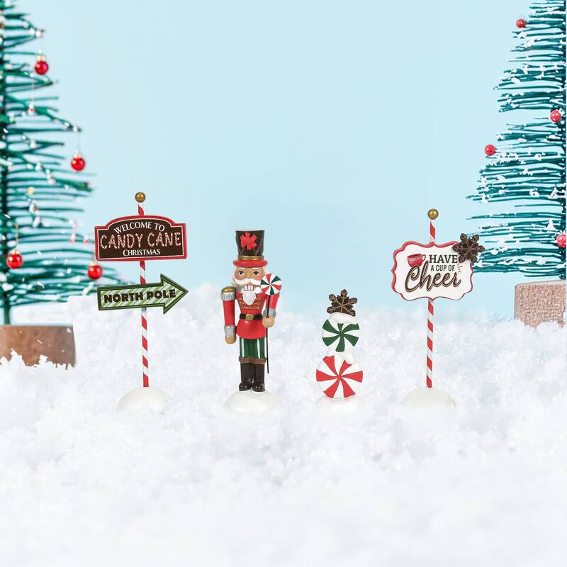 Department 56 Village Cross Product Peppermint Panache - Set of 4 - 6013618