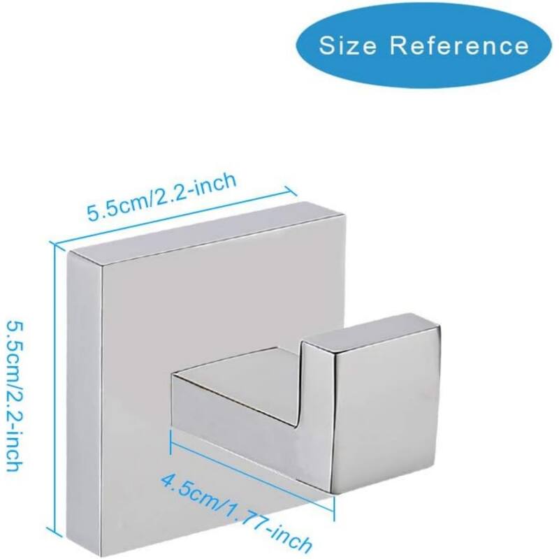 2 Pack Stainless Steel Wall Mounted Towel, Robe, Coat Hooks, Heavy Duty Wall Hooks for Bathroom and Kitchen.