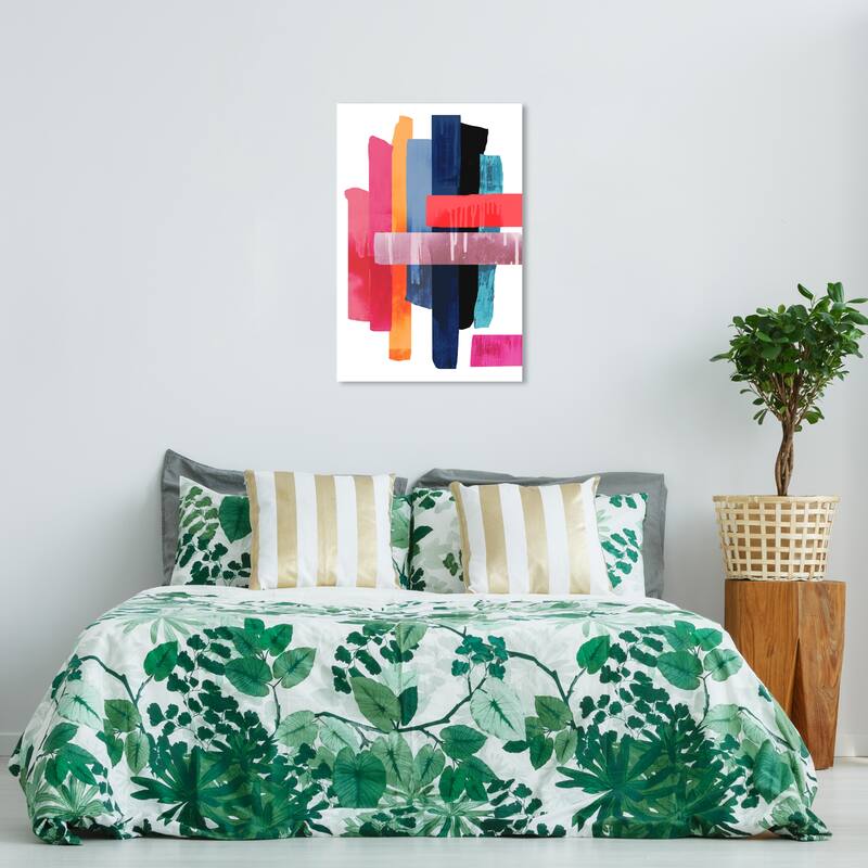 Wynwood Studio 'Brillo Colorado' Abstract Wall Art Canvas Print Paint - Pink, Blue - 24 x 36