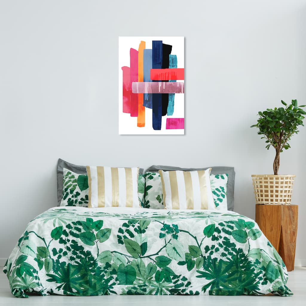Wynwood Studio 'Brillo Colorado' Abstract Wall Art Canvas Print Paint - Pink, Blue