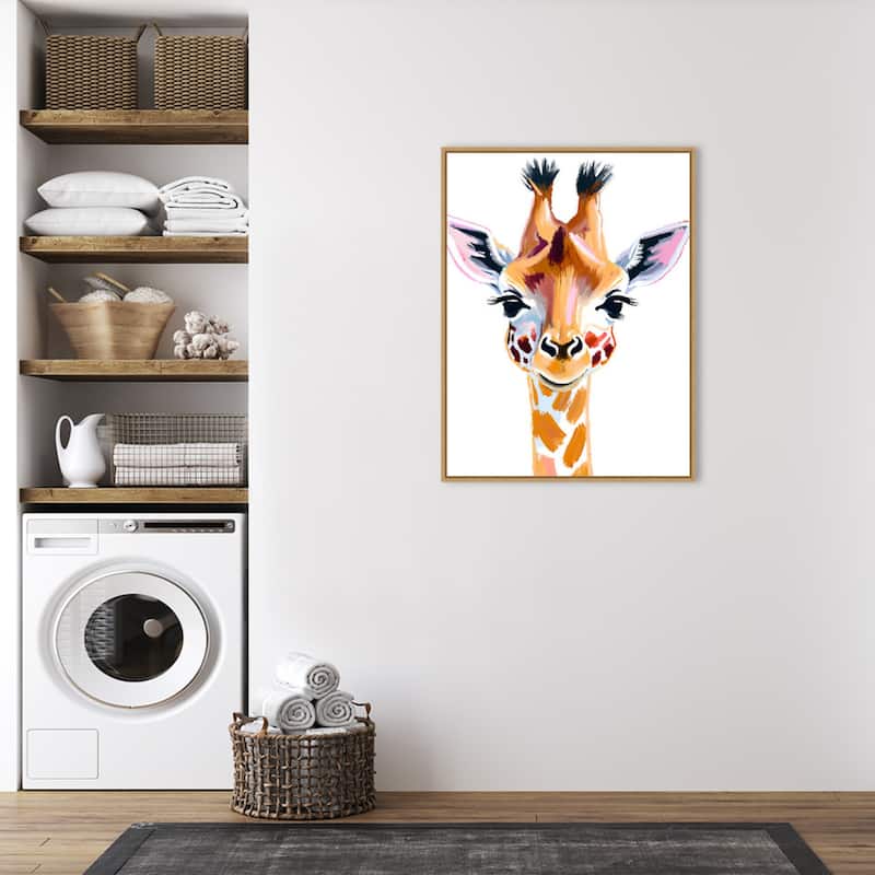 Giraffe by Ohkimiko Framed Canvas Wall Art