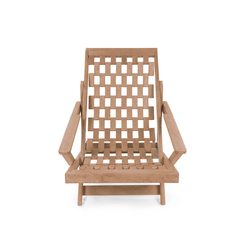 Aspen Fully Assembled All-Weather HDPE Outdoor Folding Lounge Chair with Removable Cushion