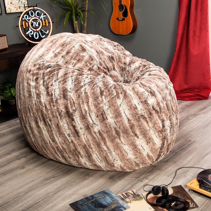 Jaxx Faux-Fur 6 Ft Giant Cocoon Bean Bag Sofa For Adults