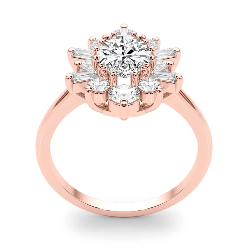 Auriya 14k Rose Gold Lab Grown Oval Diamond Halo Engagement Ring 0.50 to 5.00 ct. tw. (F-G VS)