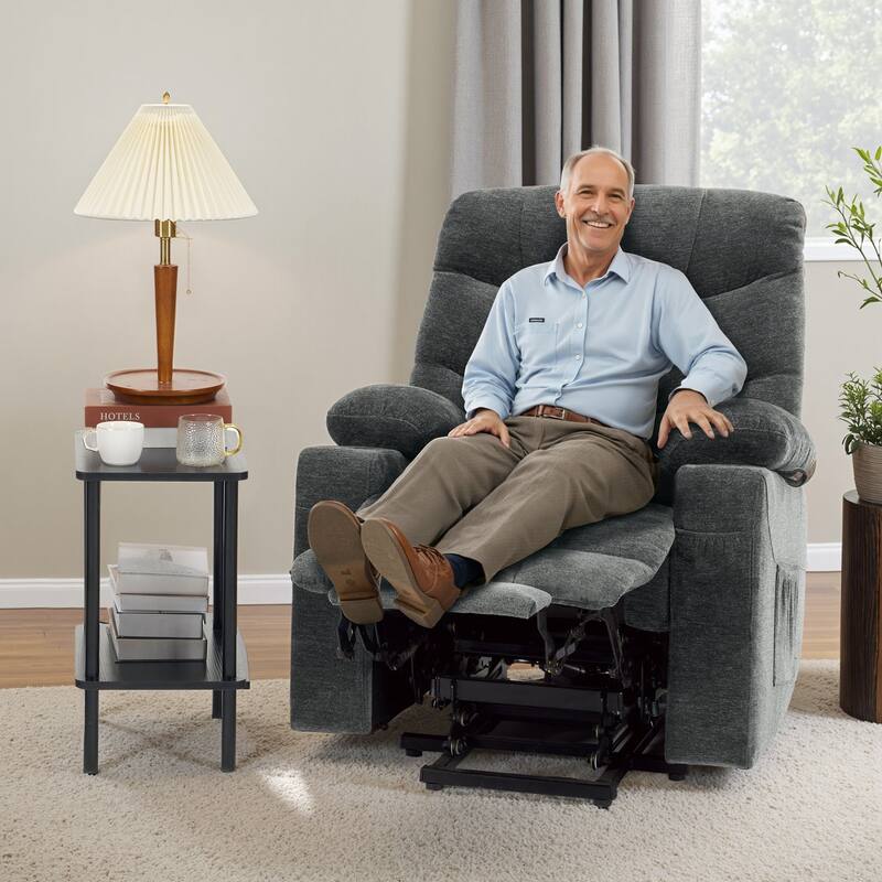 MCombo Power Lift Recliner Chair with Extended Footrest for Elderly People, Fabric