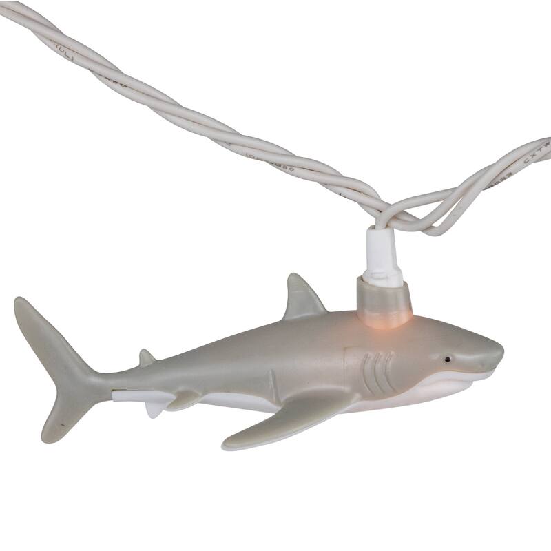 Shark Indoor Outdoor Patio Light Set - 6' - White Wire - 10ct