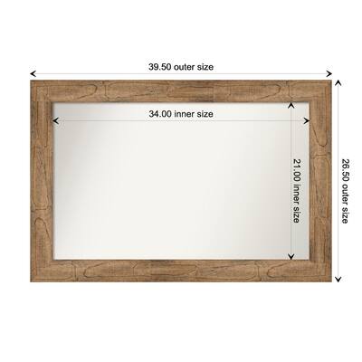 Owl Brown Framed Non-Beveled Custom Wall Mirror, Bathroom Vanity Mirror