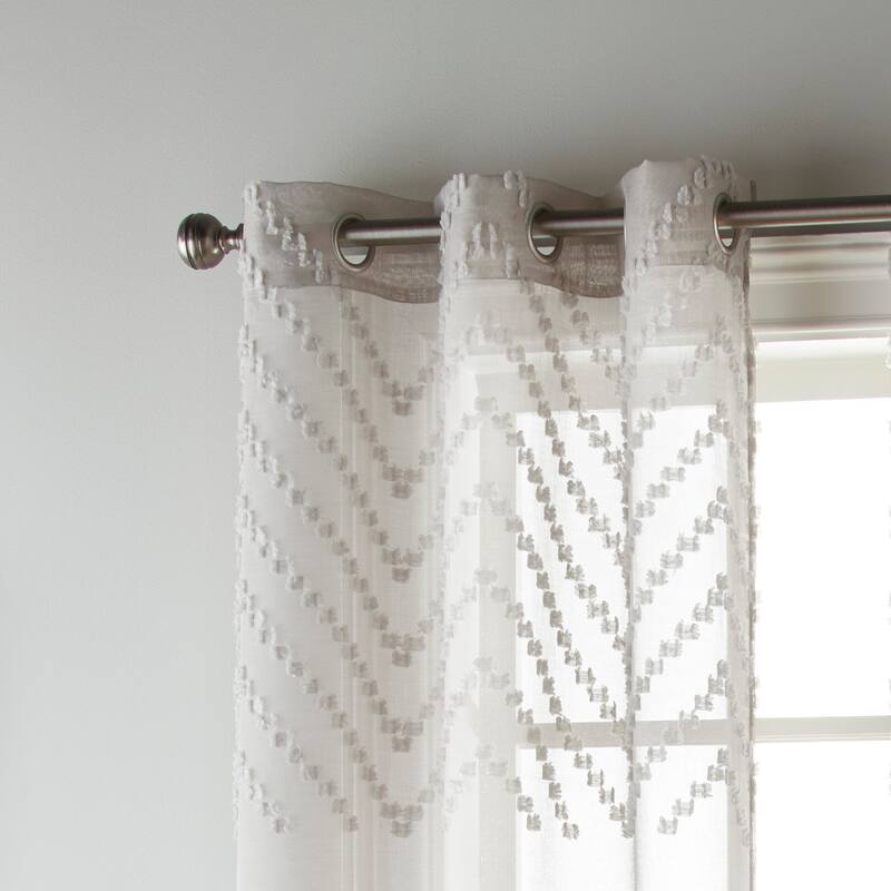 Nanshing Reily Wavy Weave Sheer Grommet Panel Pair - 37 x 84"