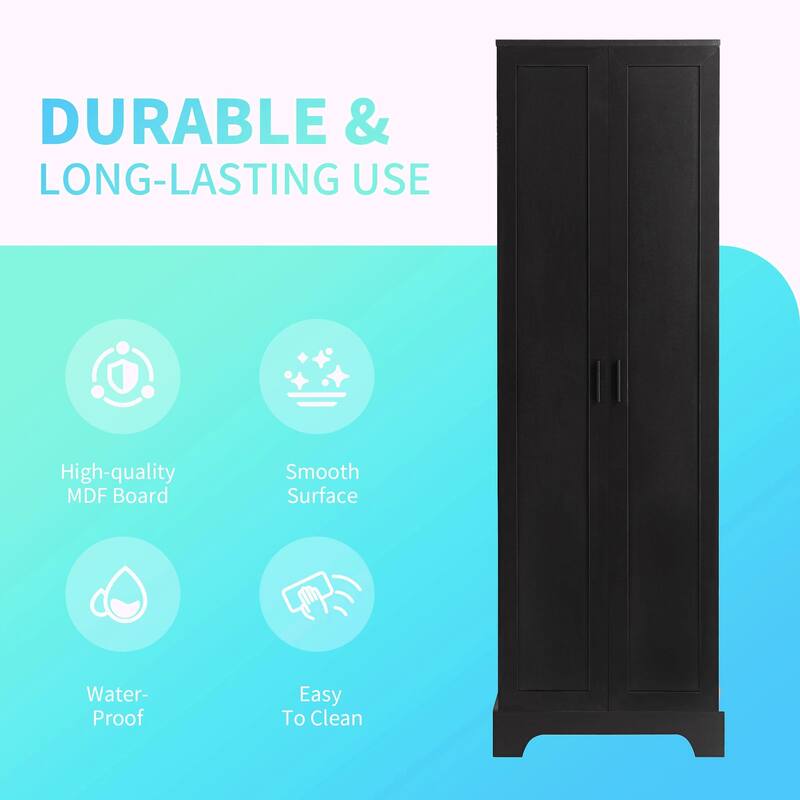 Storage Cabinet with Two Doors and Adjustable Shelf