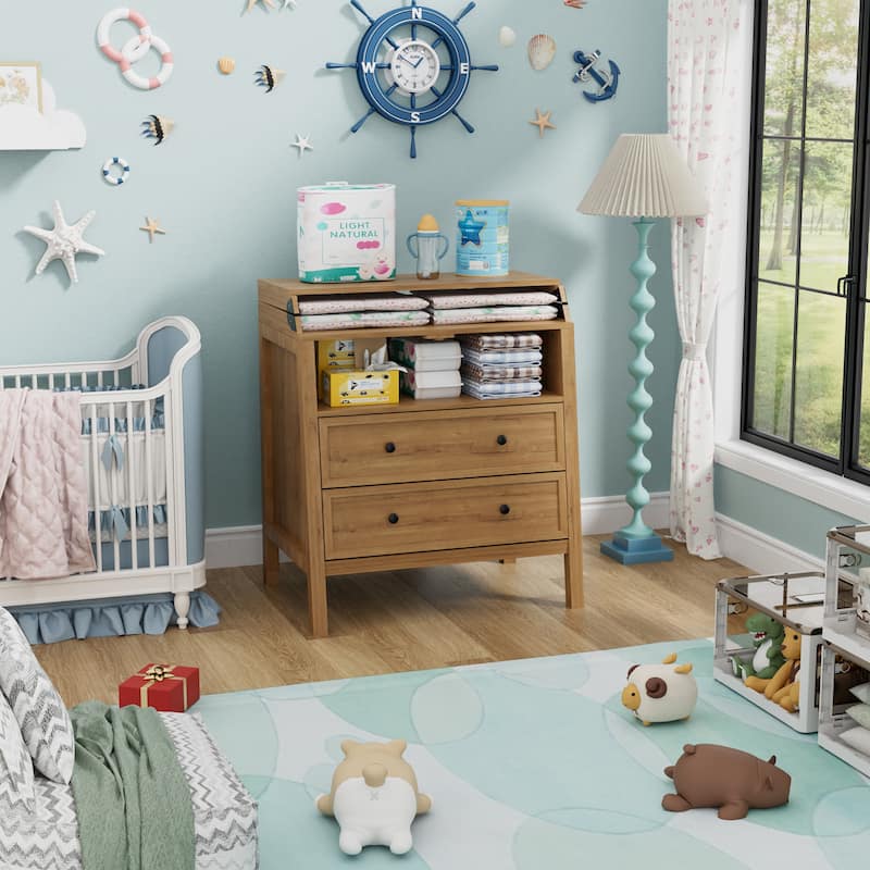 Baby Changing Table Multi-Functional 2 Drawer Dresser