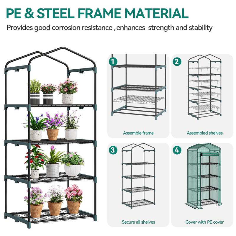 Moasis Growing Rack, Mini Greenhouse with Lights