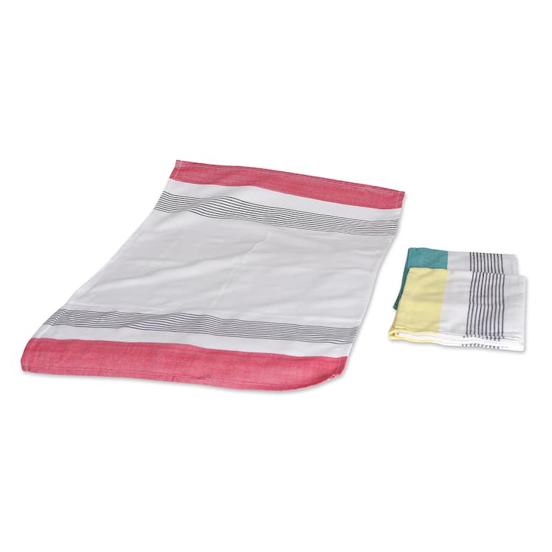Novica Handmade Stripes Of Elegance Cotton Dish Towels (Set Of 3)