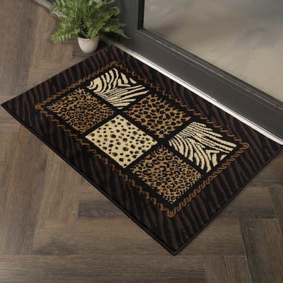 Multi 2 ft. x 3 ft. Animal Print Area Rug - 3' x 2'