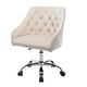 preview thumbnail 2 of 4, Office Chair with Padded Swivel Seat and Tufted Design, Beige