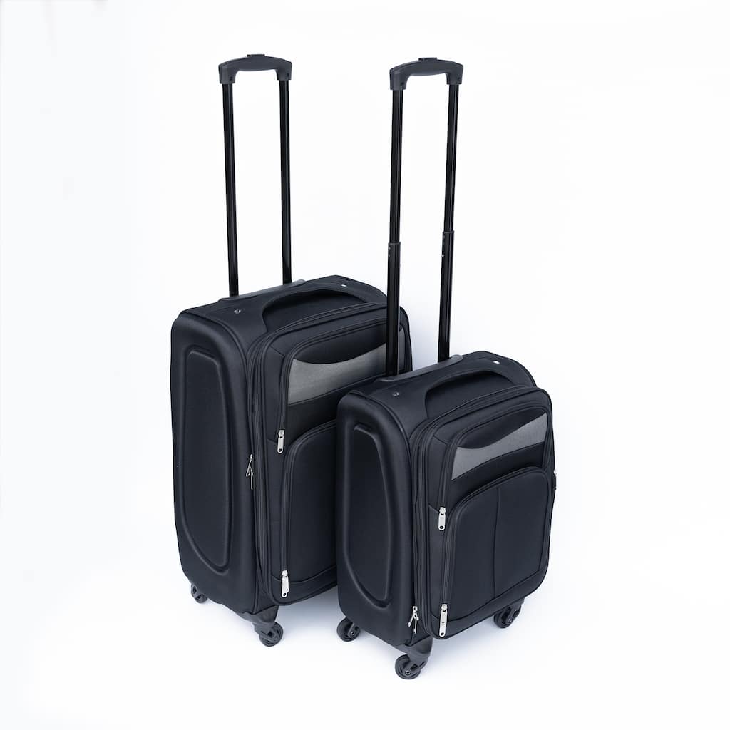 2 Piece Oxford Trolley Case Suitcase Set, Softshell Lightweight Durable Suitcase with Backpack and Universal Wheel, for Travel